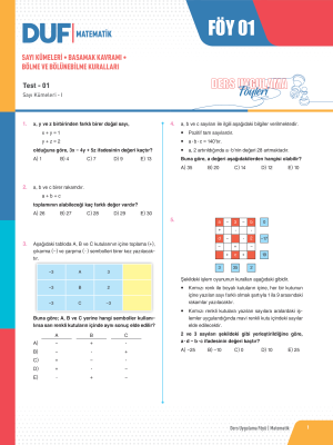 2024 - TYT MATEMATİK DUF - FÖY-1
