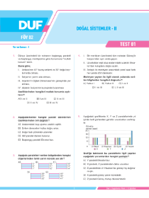 TYT COĞRAFYA (DUF) - F2 - FÖY-2