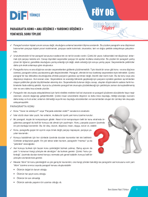 2025 - TYT TÜRKÇE DİF - FÖY-6