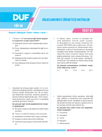 AYT EDEBİYAT - DUF - FÖY 8