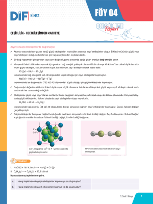 2024 - 9. SINIF KİMYA DİF - FÖY-4