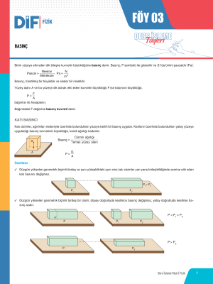 2025 - TYT FİZİK DİF - FÖY-3