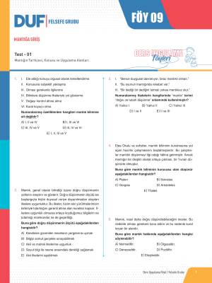 2025 - AYT FELSEFE GRUBU DUF - FÖY-9