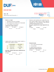 TYT KİMYA DUF - FÖY-9 - 2022