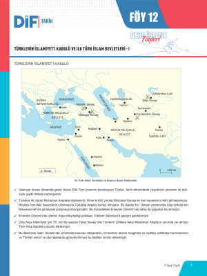 9. SINIF TARİH DİF - FÖY-12 - 2023