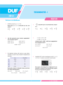 11.Sınıf Matematik - DUF - FÖY 1