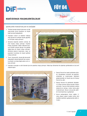 11. SINIF COĞRAFYA DİF - FÖY-4 - 2023