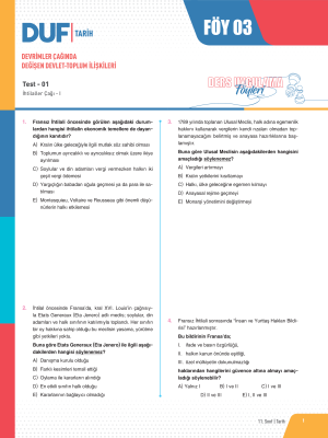 2024 - 11. SINIF TARİH DUF - FÖY-3