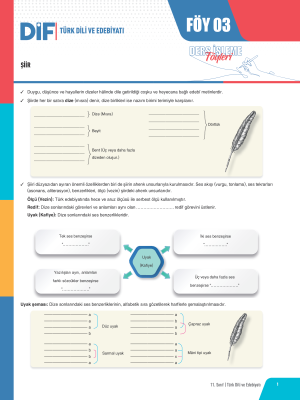2025 - 11. SINIF TÜRK DİLİ VE EDEBİYATI DİF - FÖY-3
