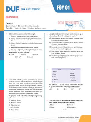 2025 - AYT EDEBİYAT DUF - FÖY-1