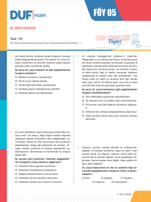 2025 - 11. SINIF FELSEFE DUF - FÖY-5