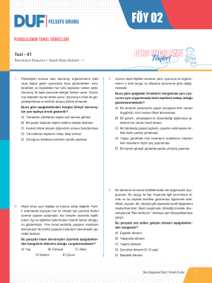 2025 - AYT FELSEFE GRUBU DUF - FÖY-2