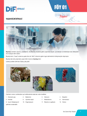 2024 - TYT-AYT BİYOLOJİ DİF - FÖY-1