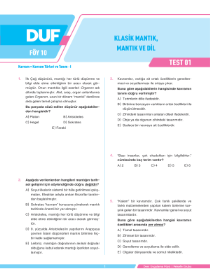 AYT FELSEFE GRUBU - DUF - FÖY 10