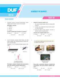 9.Sınıf FİZİK - DUF - FÖY 3