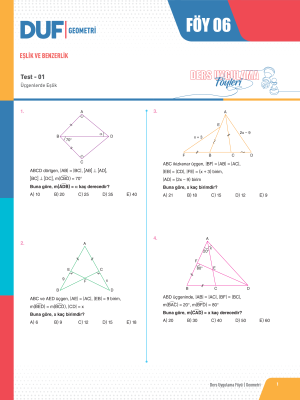TYT-AYT GEOMETRİ DUF - FÖY-6 - 2023