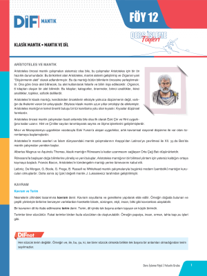 2024 - AYT FELSEFE GRUBU DİF - FÖY-12