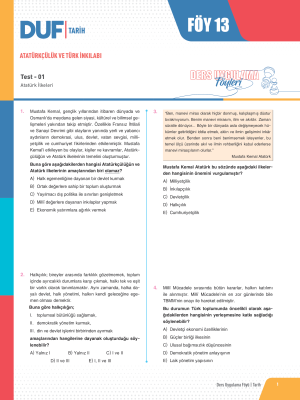 2025 - TYT TARİH DUF - FÖY-13