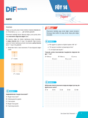 2025 - TYT MATEMATİK A DİF - FÖY-14