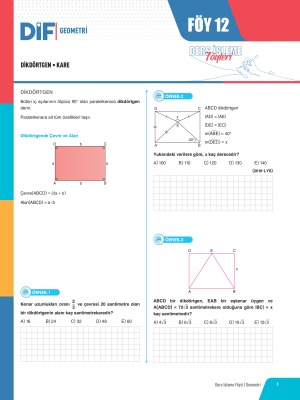 2025 - TYT-AYT GEOMETRİ DİF - FÖY-12