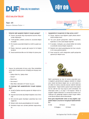 2025 - AYT EDEBİYAT DUF - FÖY-9