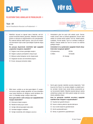 2024 - 10. SINIF FELSEFE DUF - FÖY-3