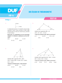 9.Sınıf Matematik - DUF - FÖY 14